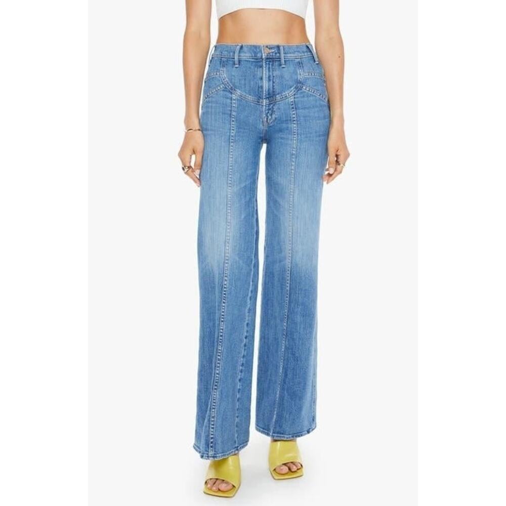 Mother The Sunny Hustler Roller Sneak Wide Leg Jeans Boogie Down Size 27 NWT